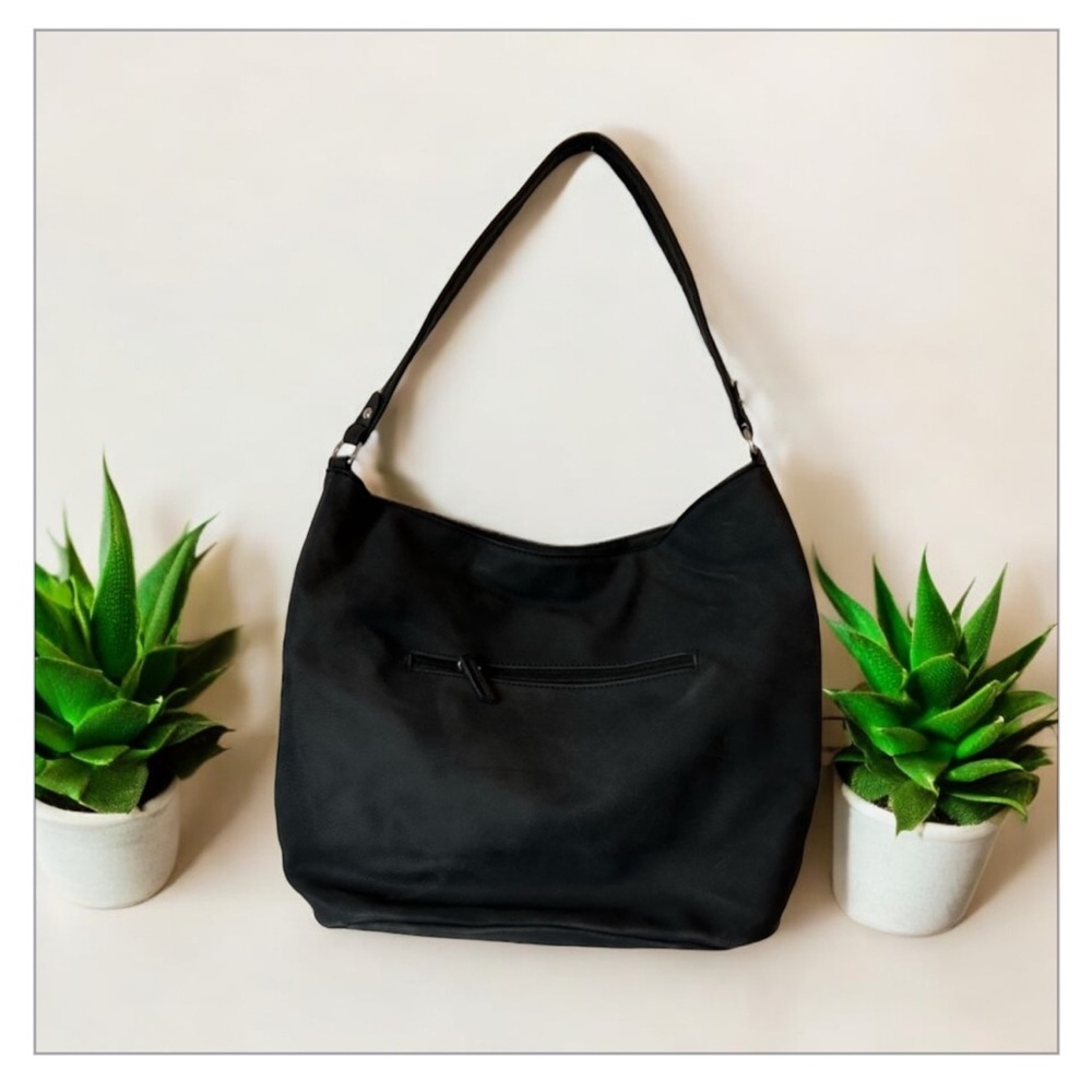 ROOTS Genuine Leather Florence Hobo Bucket Purse/Bag-Black-NWOT 🖤 - Picture 5 of 14